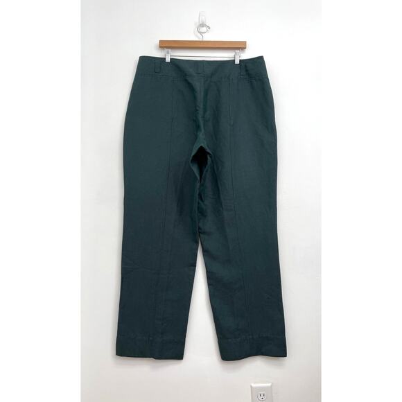 POETRY Linen-Silk Straight-Leg Button-Front Full-Length Trousers Pants - US16 - Picture 2 of 11